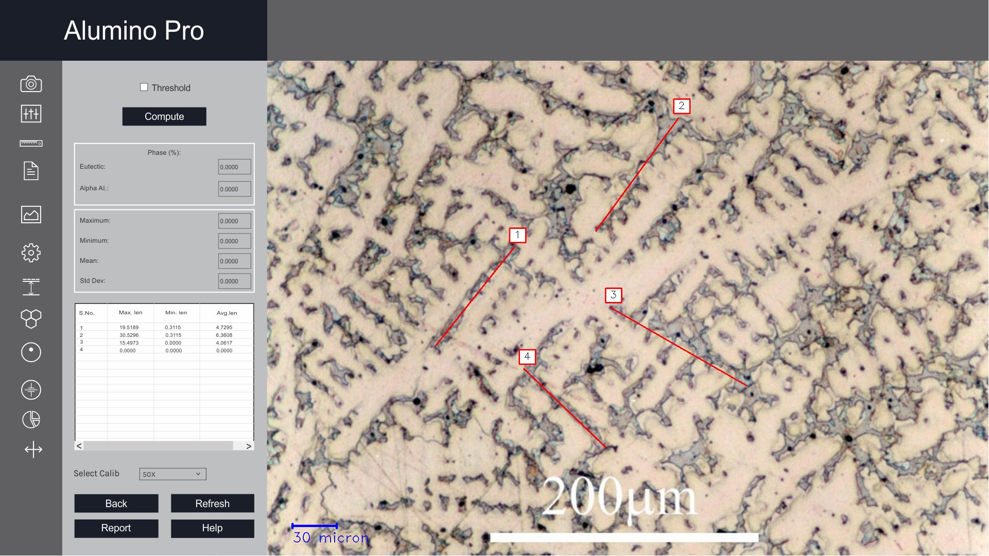 Aluminio Alloy microstructure analysis Software - Aluminio Pro