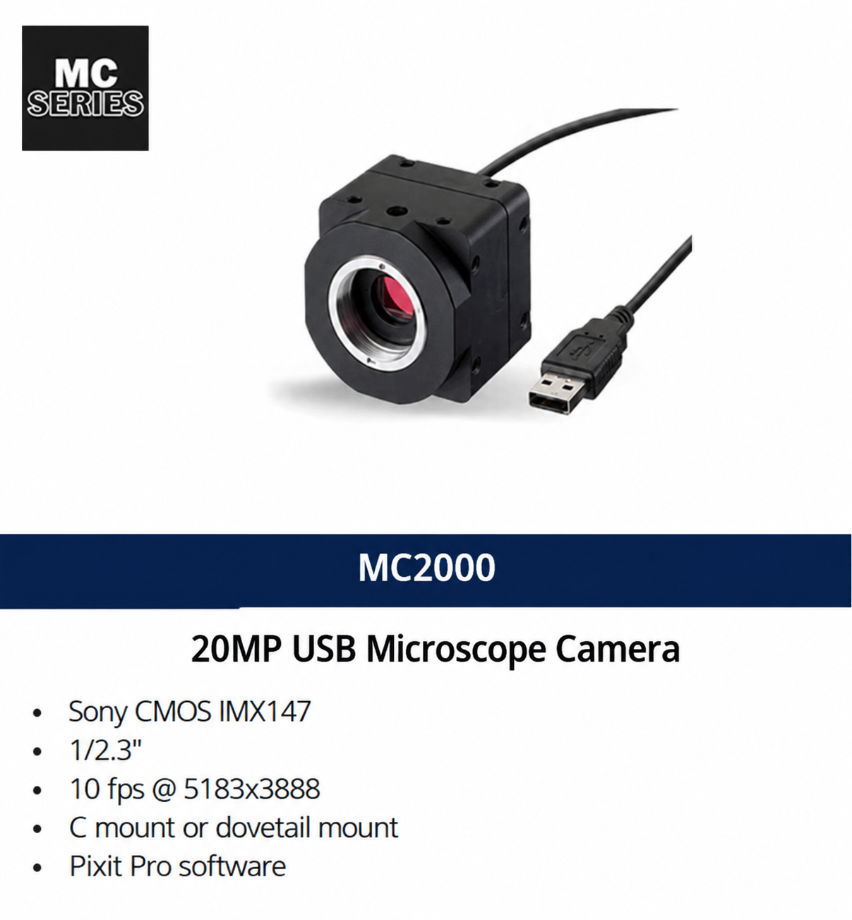 MC2000X 20MP USB Microscope Camera