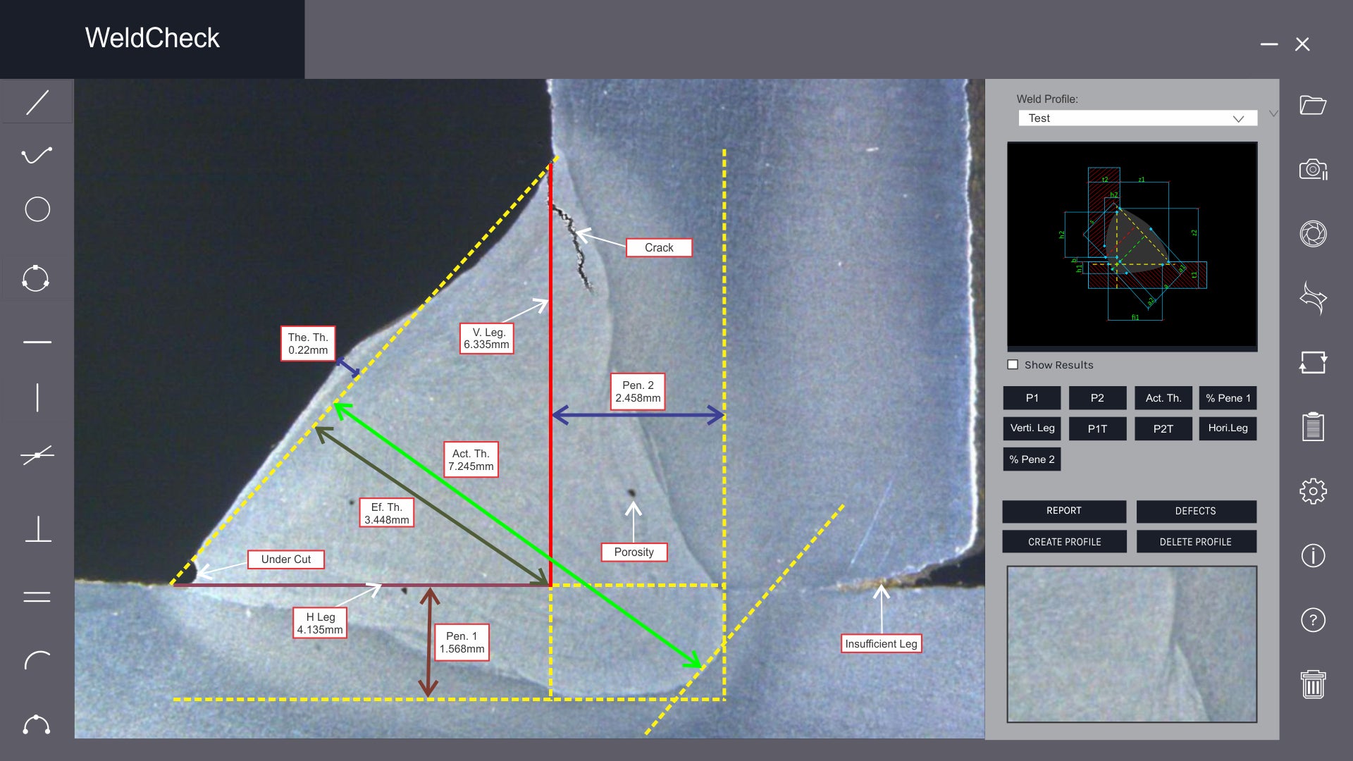 Weld Penetration Software - Weld Check