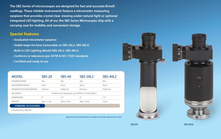 Brinell 20x Measuring Standard Microscope