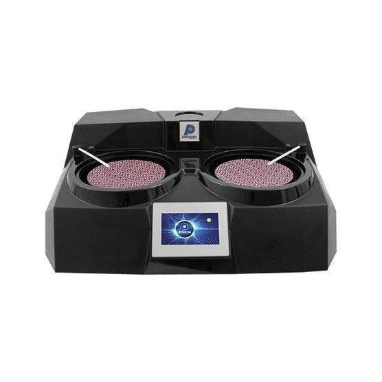 Presi Minitech 250 DP2 dual manual grinder/polisher front angle