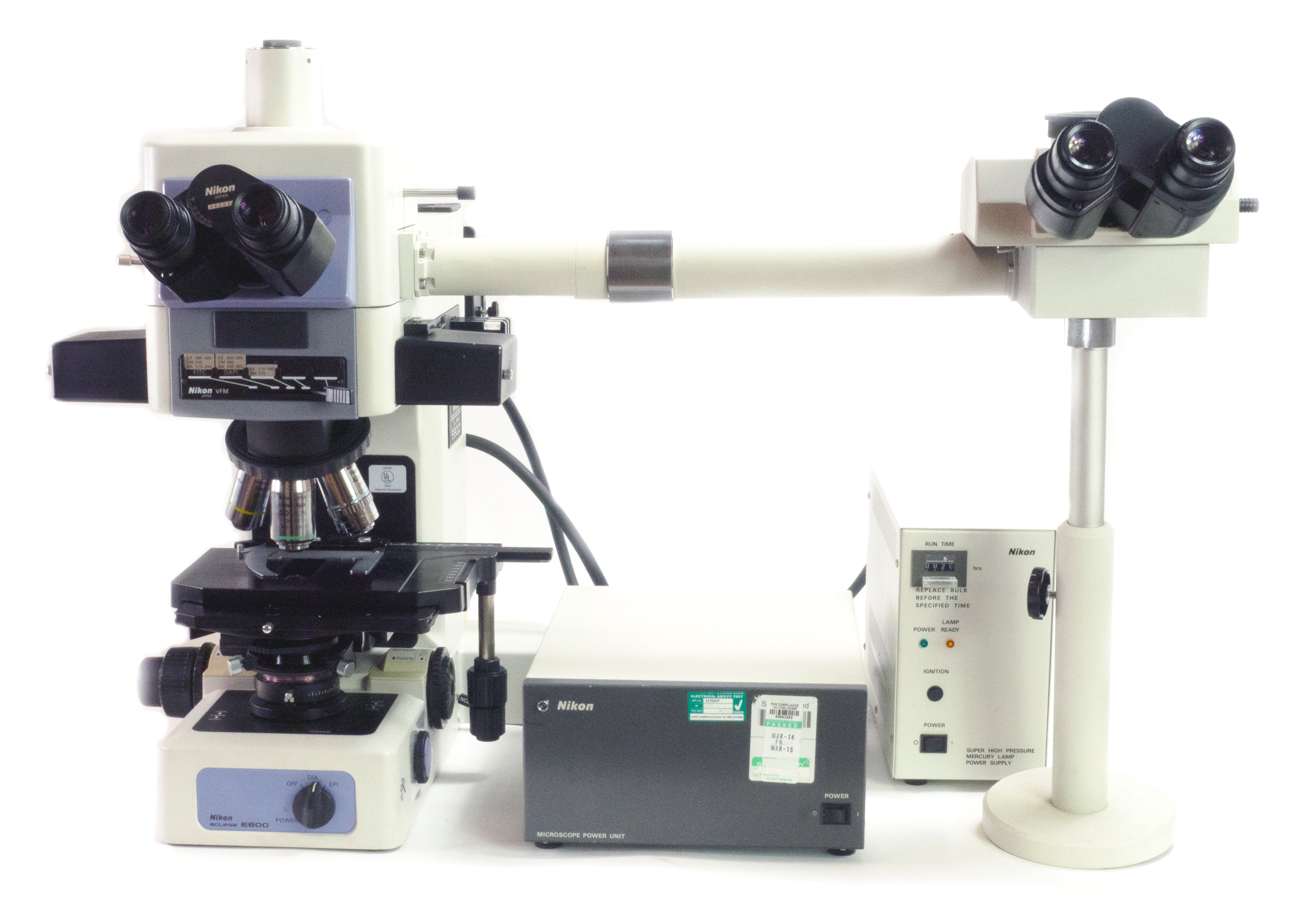 Nikon Eclipse E800 Fluorescence Microscope with Multi Teaching Head