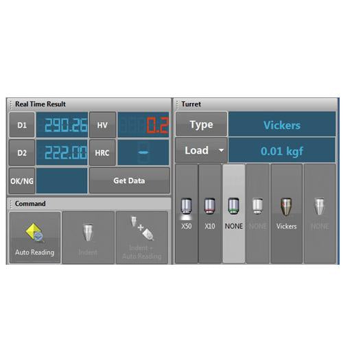 Hardness tester computer measurement system load settins.